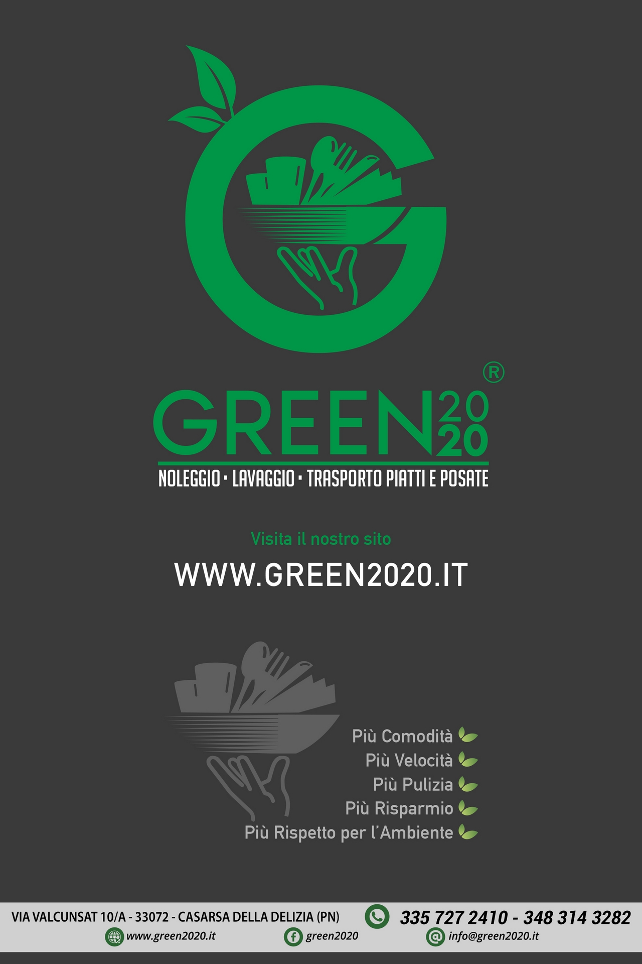 Green2020 noleggio lavaggio e trasporto piatti e posate per eventi